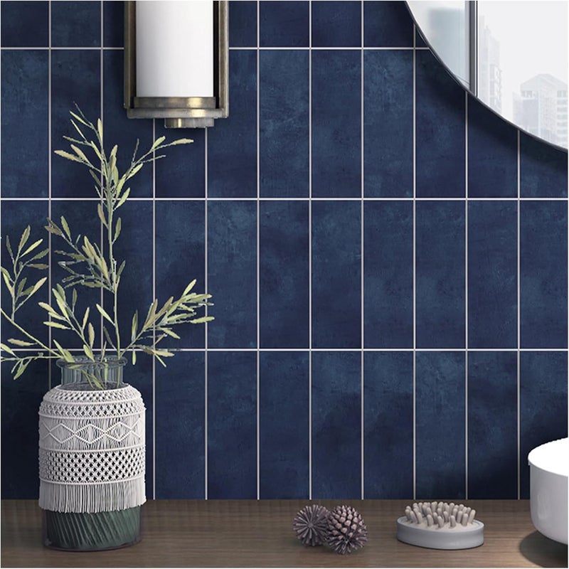 Tilingview 30 PCS Peel and Stick Backsplash Tile for Kitchen/Bathroom/Living Room, 3"x 9" Self-Adhesive Subway Tile for Backsplash, Imitation Glazed Tiles/Handmade Tiles (Matte Navy Blue) - Image 1